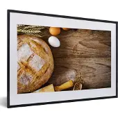 PosterMonkey Fotolijst incl. Poster - Brood - Eieren - Keuken - 60x40 cm - Posterlijst