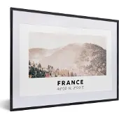 PosterMonkey Fotolijst incl. Poster - Frankrijk - Bos - Bergen - 40x30 cm - Posterlijst