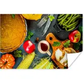 PosterMonkey Poster Groente - Kruiden - Bestek - Taart - 120x80 cm