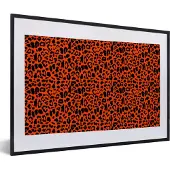 PosterMonkey Fotolijst incl. Poster - Dierenprint - Rood - Panter - 60x40 cm - Posterlijst