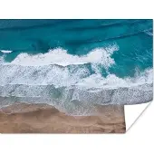 PosterMonkey Poster Strand - Zee - Water - Blauw - 80x60 cm