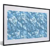 PosterMonkey Fotolijst incl. Poster - Marmer - Glitter - Blauw - 60x40 cm - Posterlijst