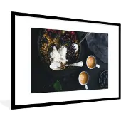 PosterMonkey Fotolijst incl. Poster - Koffie - Fruit - Havermout - 90x60 cm - Posterlijst