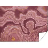 PosterMonkey Poster Agaat - Abstract - Stenen - Roze - 120x90 cm