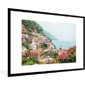 PosterMonkey Fotolijst incl. Poster - Berg - Water - Stad - 90x60 cm - Posterlijst