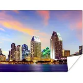 PosterMonkey Poster Skyline - Verenigde Staten - Water - 120x90 cm