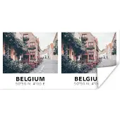 PosterMonkey Poster België - Terras - Straat - 160x80 cm