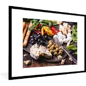 PosterMonkey Fotolijst incl. Poster - Eten - Kaas - Peper - 80x60 cm - Posterlijst