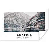 PosterMonkey Poster Oostenrijk - Water - Berg - Alpen - 90x60 cm