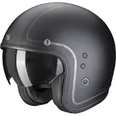 Scorpion Belfast Evo Retrol Mat Zwart-Silver Jethelm Maat S