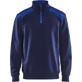Blakläder 3353-1158 Sweatshirt bi-colour met halve rits Marineblauw/Korenblauw maat XS heren