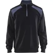 Blakläder Sweatshirt bicolour met halve rits 33531158 | Zwart/Grijs | Maat 3XL - 7330509456330