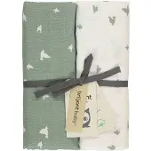 Briljant Birds Organic Swaddle Chinois Green 2 Stuks Hydrofiel Multidoek