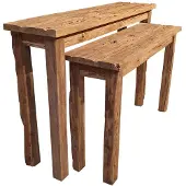 Benoa Bridge Side Table Knockdown 120 cm Set of 2 (Naturel, 120x30x78cm)