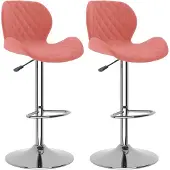 vidaXL Barkrukken 2 st fluweel roze