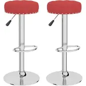 vidaXL Barkruk, 2 stuks, donkerrood, met stoffen bekleding