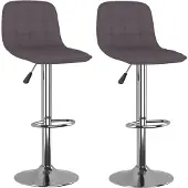 vidaXL Barkrukken 2 st stof taupe