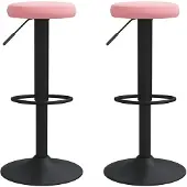 vidaXL Barkrukken 2 st fluweel roze