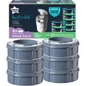 Tommee tippee Twist & Click luieremmer navullingen - verpakking met 6 stuks - 6 x 10,5 m navulcassettes
