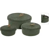 Koopman Decoratieve opbergmanden, jute deksel, 3 stuks
