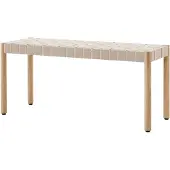 &tradition Betty TK4 bankje oak, natuurkleurige gevlochten linnen zitting