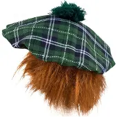Boland - Baret Mr Tartan groen Groen - Één maat - Volwassenen - Unisex - Landen