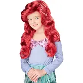 California Costumes - Lange rode zeemeermin pruik luxe voor meisjes
