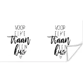 PosterMonkey Poster Beterschap - Quotes - Wit - Kus - 150x75 cm