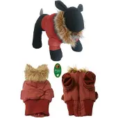 Boony Hondenjas Brancard Met Bontkraag Rood