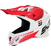 Shot Lite Fury Wit Rood Glanzend Crosshelm Maat L