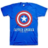 Marvel Captain America Heren Tshirt -M- Logo Blauw
