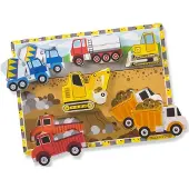 Melissa & Doug Bouwvoertuigen Houten Chunky Puzzel (6 stuks)