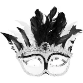 Boland Oogmasker Venice gazza (zwart en wit)