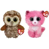TY - Knuffel - Beanie Boo's - Percy Owl & Reagan Cat