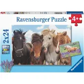 Ravensburger Kinderen Puzzel 05148 Paardenliefde Puzzel voor Kinderen vanaf 4 Jaar met 2 x 24 Stukken