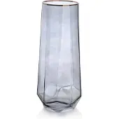 Mondex Vaas Serine | Mondex glas grijs 12.5x12.5x29.5 cm vazen | NADUVI
