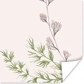 PosterMonkey Poster Roze - Pastel - Bloemen - 100x100 cm XXL