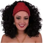 Funny fashion Pruik glitter waarzegster zwart