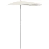 vidaXL Parasol half met paal 180x90 cm zandkleurig