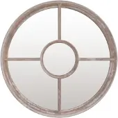 vidaXL Spiegel rond 60x4 cm ijzer zandkleurig