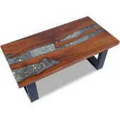 vidaXL - Salontafel - massief - teakhout - hars - 100x50 - cm