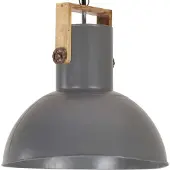 vidaXL Hanglamp industrieel rond 25 w e27 52 cm mangohout grijs