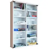 VCM Zuntisa wandkast CD,DVD opslag 12 planken wit.