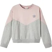 Name it Vibba Short Boxy Sweatshirt Grijs,Roze 4 Years Meisje