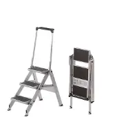 Little Jumbo 1313650340 Trap - Enkel - Aluminium - 3 Treden Kunststof - Met Beugel - Max. Werkhoogte 2.70 M.