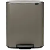 Brabantia Bo Poubelle à Pédale 2 x 30 Litres Platine