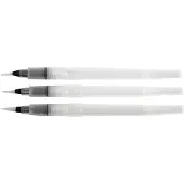 Creativ Company 10326, Transparant, Wit, Kunststof, Set van 3 waterverfkwasten voor aquarelverf