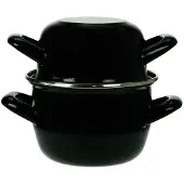 Cosy & Trendy Mosselpan - Emaille - Inductie geschikt - Zwart - ø 18 cm / 2.8 liter - geëmailleerde anti-aanbaklaag