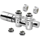 Sapho Twin Combi Thermostaatkranenset voor middenaansluiting, links, chroom