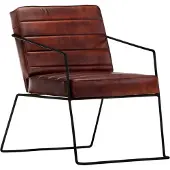vidaXL Fauteuil echt leer donkerbruin